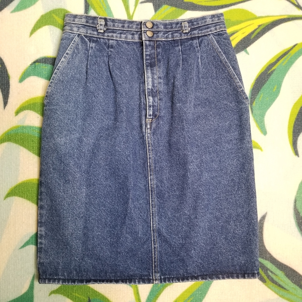 Vintage 80's weathered blues skirt size 11/12